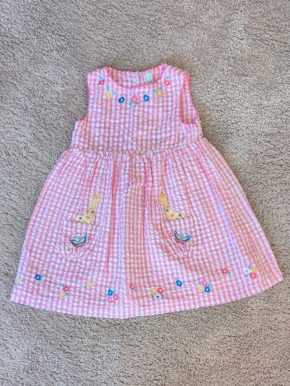 JoJo Maman Bebe Pink Gingham Dress (12-18 Months)